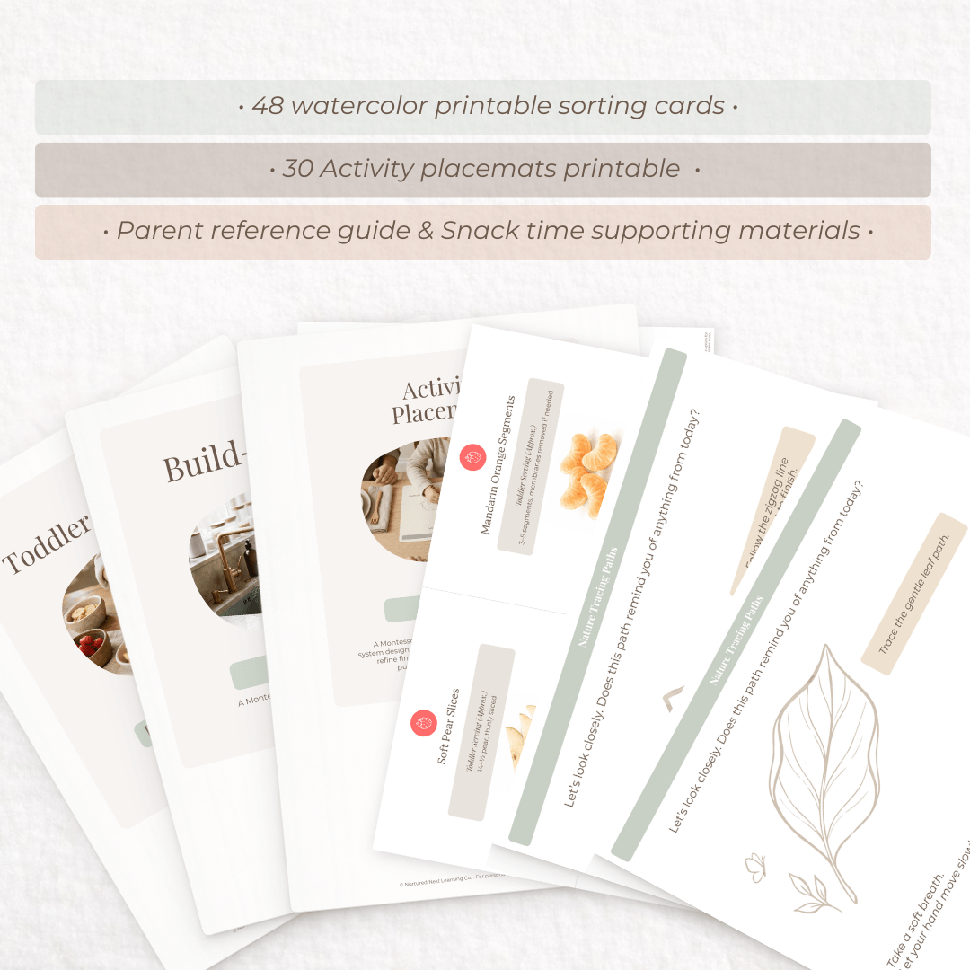 montessori snack cards and sorting cards for toddlers