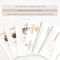 montessori snack cards and sorting cards for toddlers