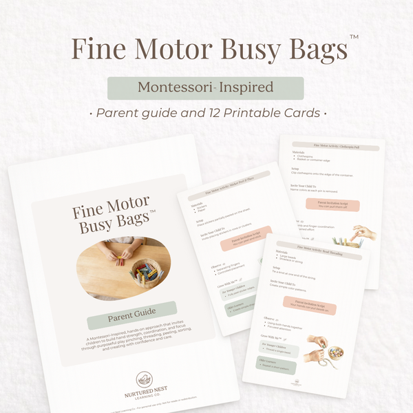 Fine Motor Busy Bags for Toddlers (Ages 2–3)
